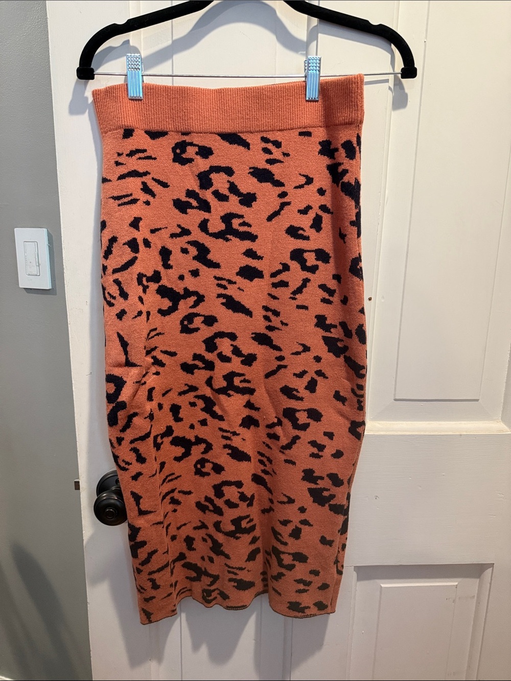 Vici Rust and Black Leopard Midi Pencil Skirt